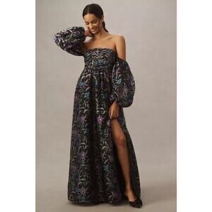 BHLDN Alissa Off-The-Shoulder Organza Maxi Dress Small